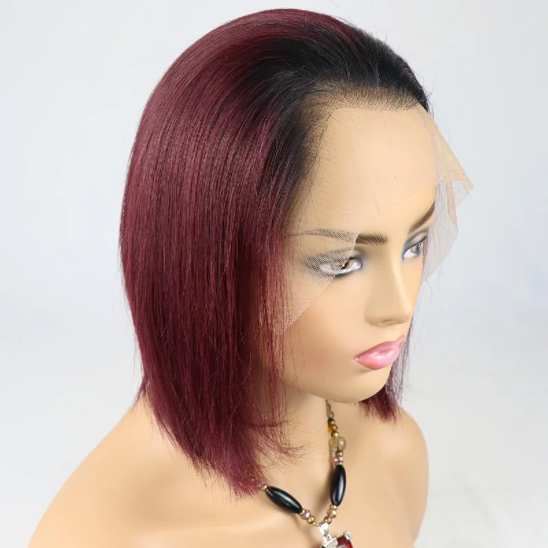 1b burgundy bob wig