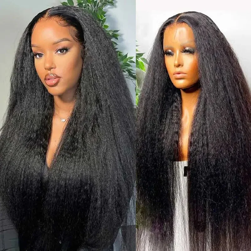 Wig for voluminous look-13x4 Afro Kinky Straight Lace Hair Wigs