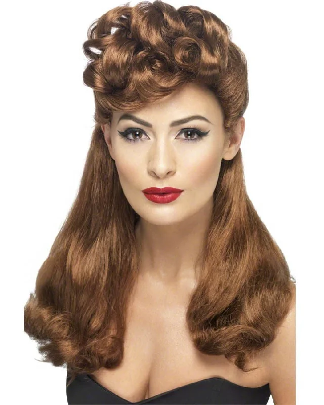 Wig for dramatic look-50s 40s Vintage Auburn Wig