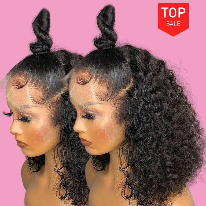 Wig styling tips tutorial-8 10 12 14 Inch Raw Cambodian Hair 13*6 Lace Front Wig Cheap Bob 360 Full Lace Wig Vendor Water Wave Peruvian Hair Short Wigs