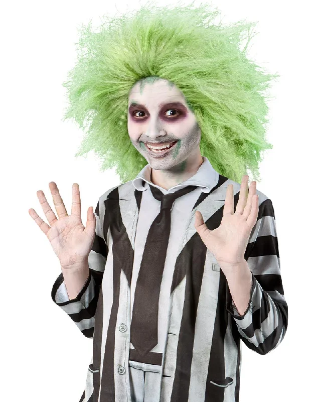 Short bob wig gray-Beetlejuice Green Kids Wig