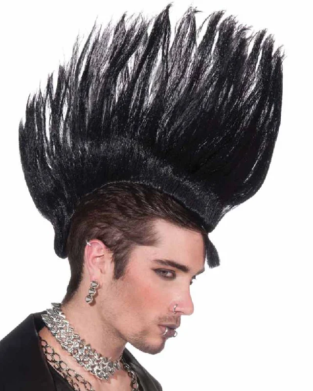 Heat friendly wig care-70s Black Mohawk Hairpiece