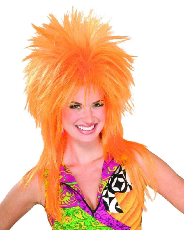 Wig for trendy look-80s Burst of Orange Wig