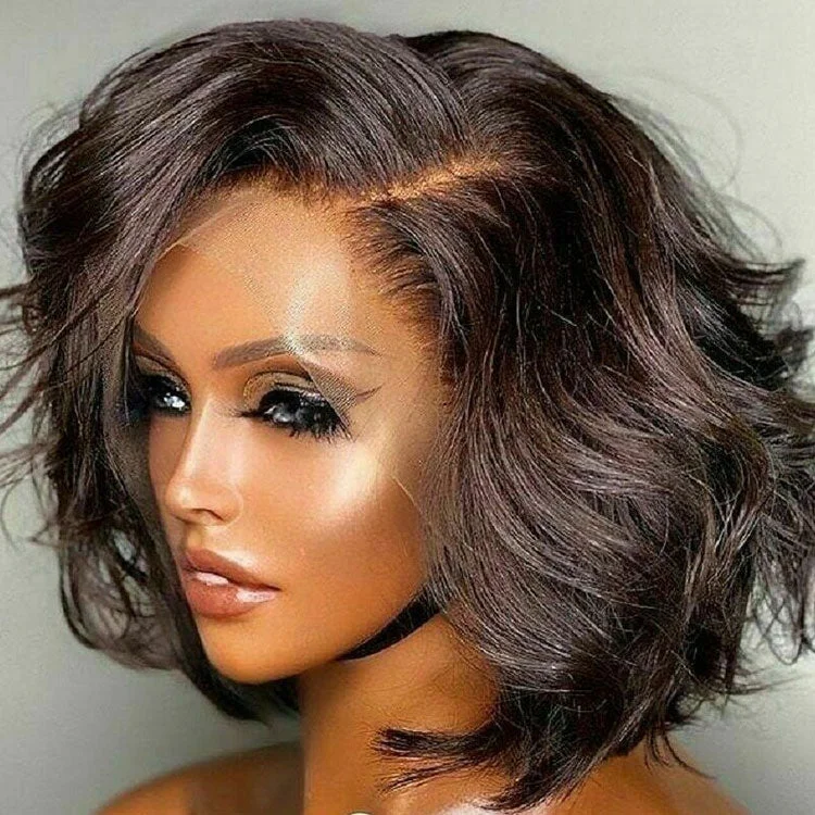 Synthetic wig for women-Celebrity 13X4 Lace Front Body WaveShort Bob Pre Plucked Raw Vigin Indian Cuticle Aligned Hair 360 Lace Wigs