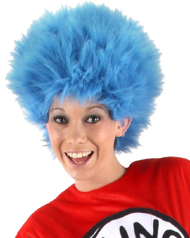 Wig for vibrant color-Dr Seuss Thing 1 and Thing 2 Blue Wig