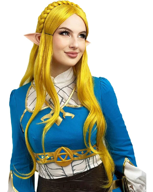 Wig for modern shine-Elf Princess Premium Long Yellow Cosplay Wig With Elf Ears Set