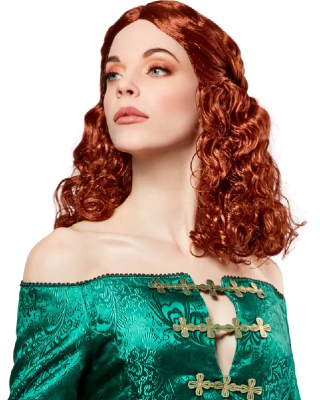 Wig for sleek vibe-House of The Dragon Alicent Hightower Curly Auburn Wig