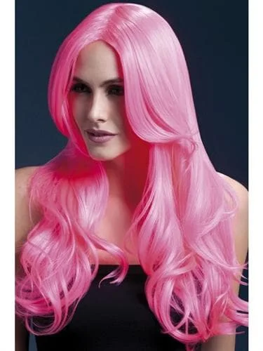 Wig for playful vibe-Khloe Wig - Neon Pink