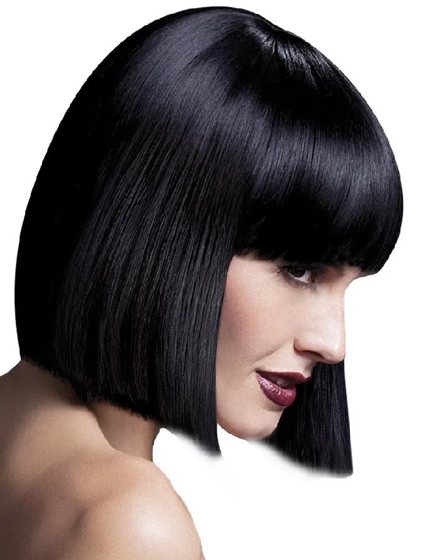 Wig for prom night-90s Lola Professional Bob Black Wig