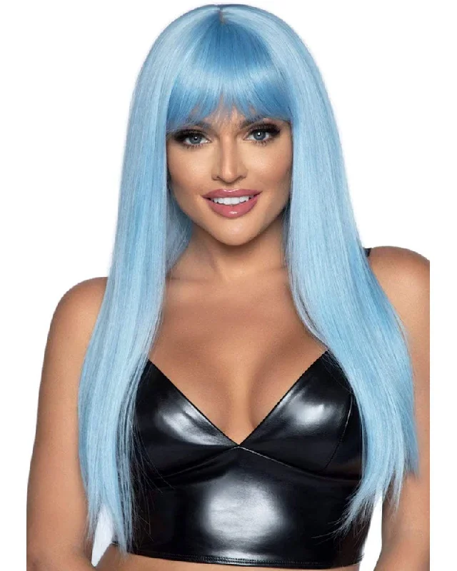 Lace wig for festival-Long Blue Wig