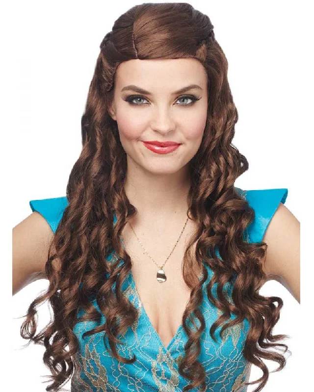 Short wavy wig gray-Medieval Princess Brown Wig