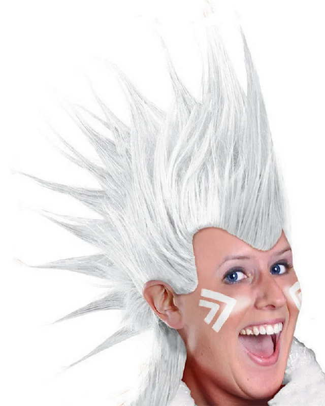 Medium bob wig blonde-Team Spirit Mohawk Wig White