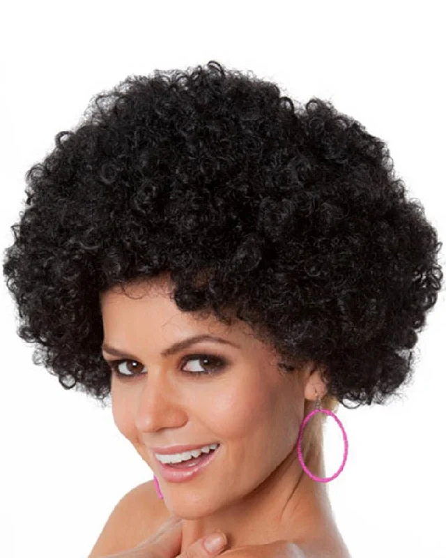 Wig for retro vibe-Party Curly Black Wig