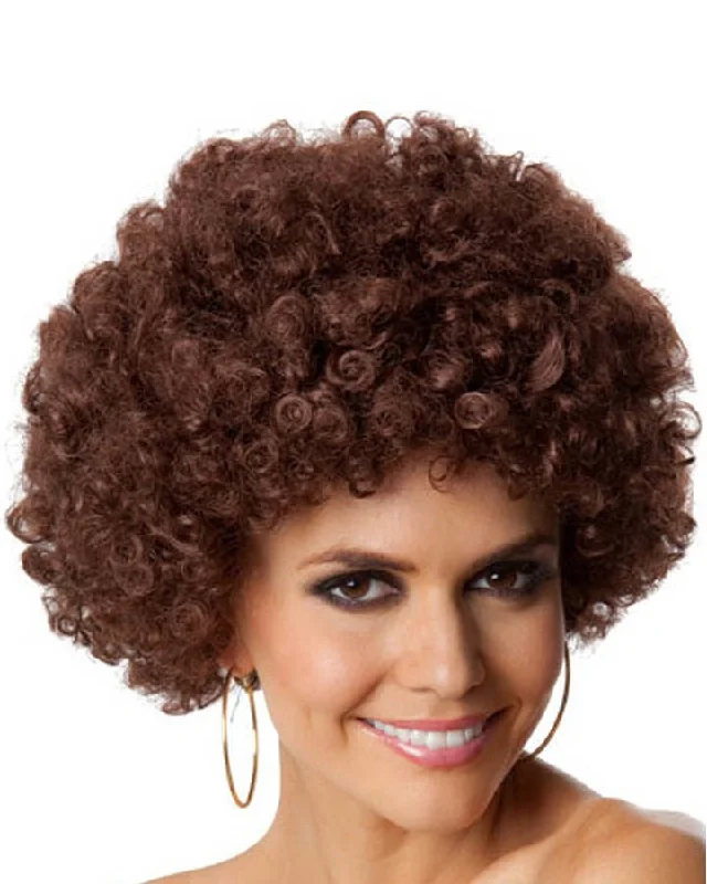 Wig for bold style-Party Curly Brown Wig