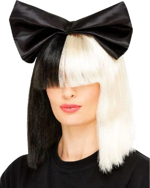 Wig for soft volume-Popstar Black White Wig