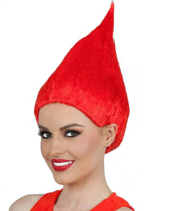 Pre-plucked wig hairline-Red Troll Doll Wig