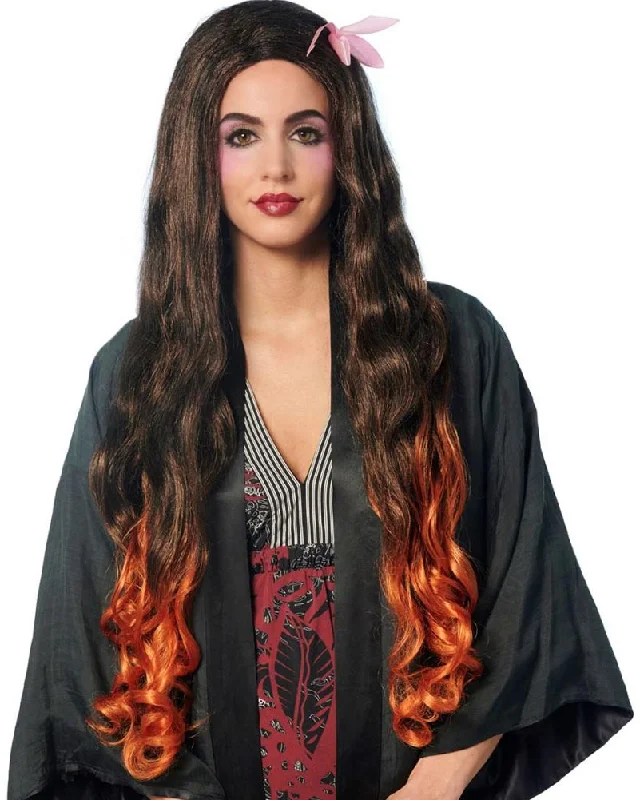 Wig for elegant finish-Sister Slayer Deluxe Long Brown Cosplay Wig