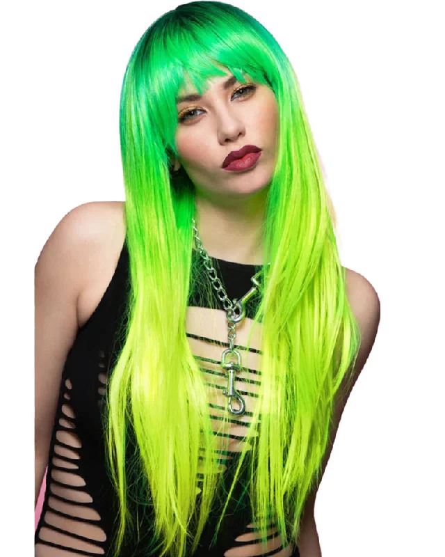 Wig for bold volume-Sunshine Super Lizard Downtown Diva Green Wig