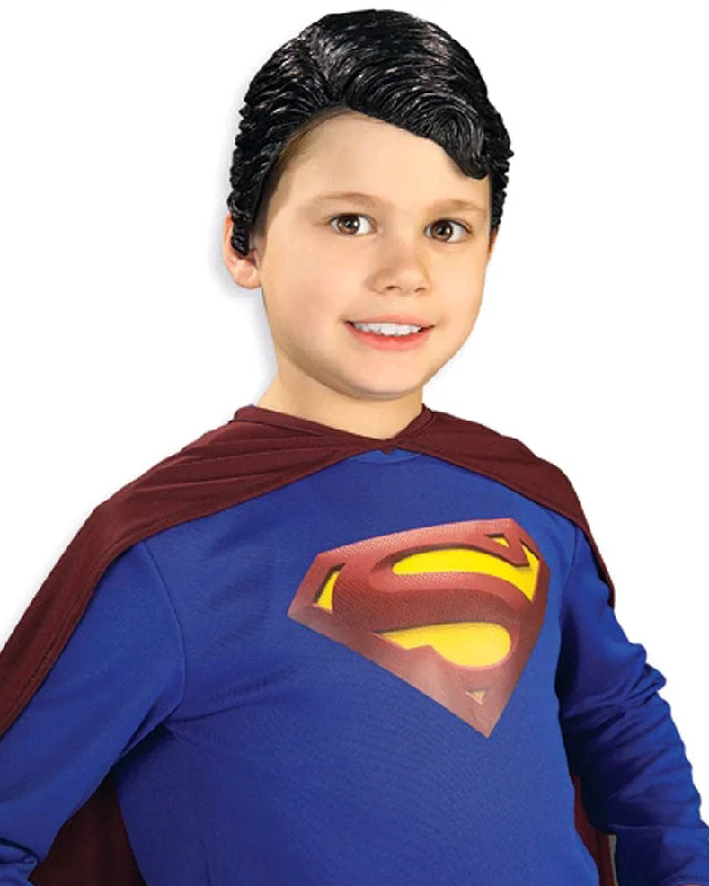 Wig for daily wear-Superman Deluxe Boys Vinyl Wig