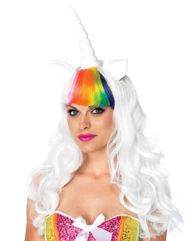 Wig for versatile look-Unicorn White Wig and Tail Kit