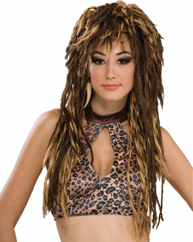 Synthetic wig for cosplay-Untamed Cave Woman Brown Wig