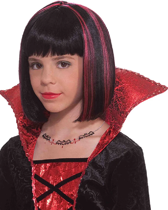 Heat resistant wig fibers-Vampire Princess Girls Wig