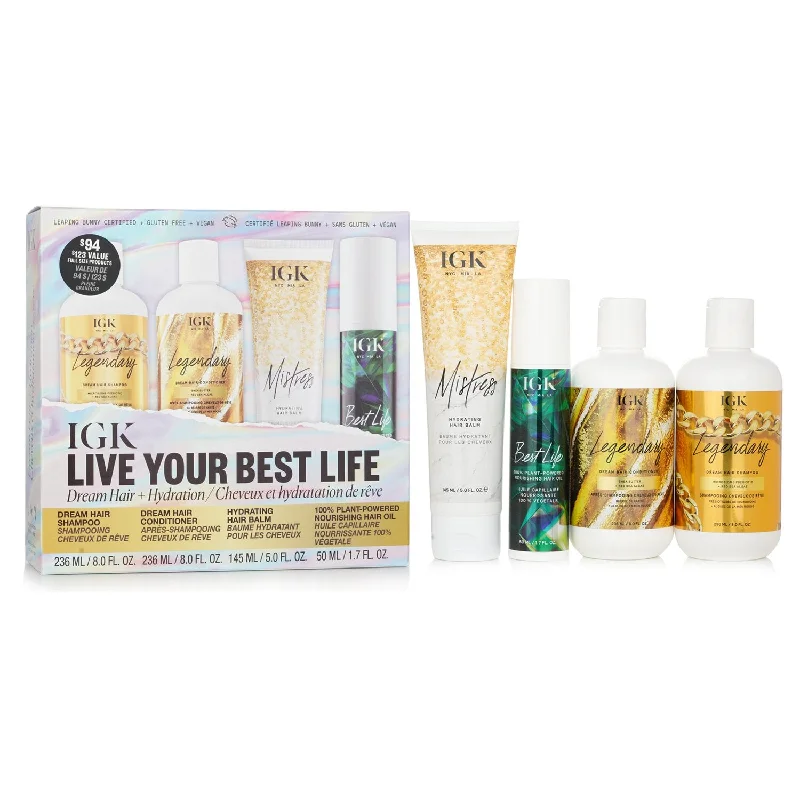 Clarifying shampoo-IGK Live Your Best Life - Shampoo, Conditioner, Hair Balm, Hair Oil  Set