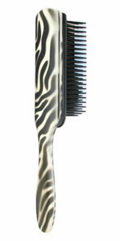 Sulfate-free shampoo-DENMAN CLASSIC 7-ROW WHITE ZEBRA PRINT HANDLE