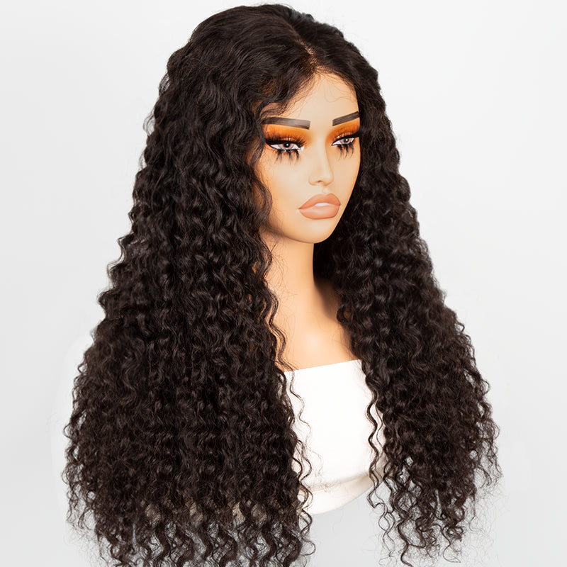 real person hair ring handmade-5x5 Glueless Wig Wear Go Brazilian Deep Curly Human Hair