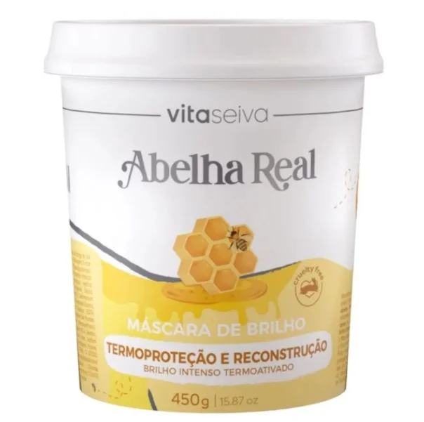 How to care for thick hair-Abelha Real Bee Jelly Damaged Treatment Anti Frizz Shine Mask 450g - Vita Seiva