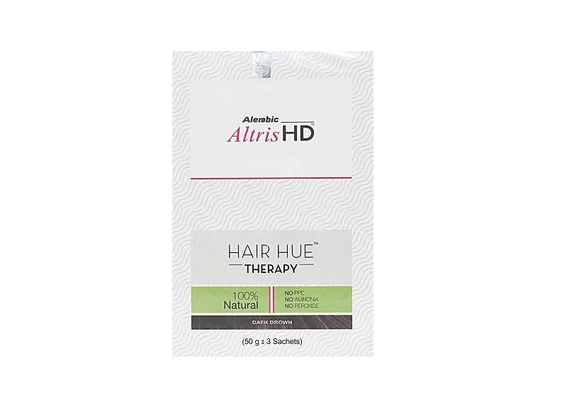 Curl cream-Altris HD Hair Hue Therapy Dark Brown 50g  1 PACKET of 3 Sachets