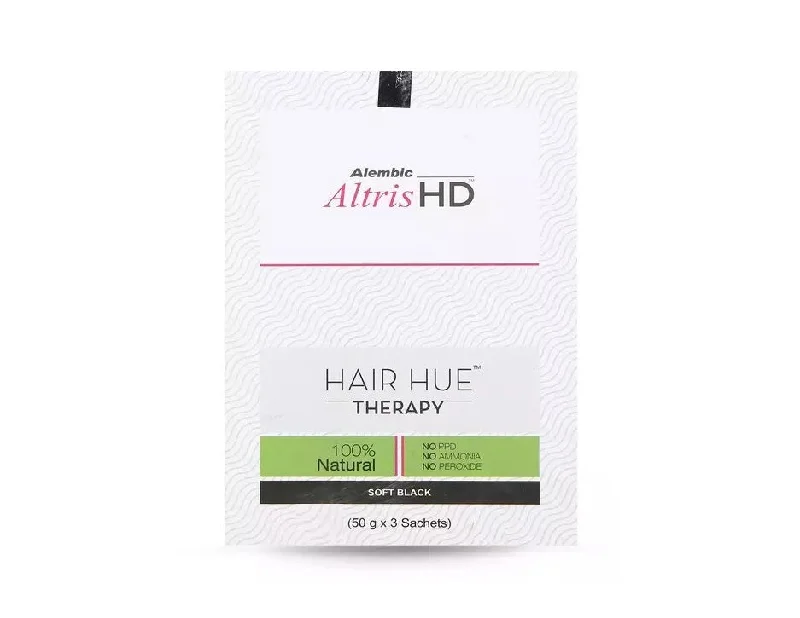 Hair cream-Altris HD Hair Hue Therapy Soft Black 50GM  1 PACKET of 3 Sachets