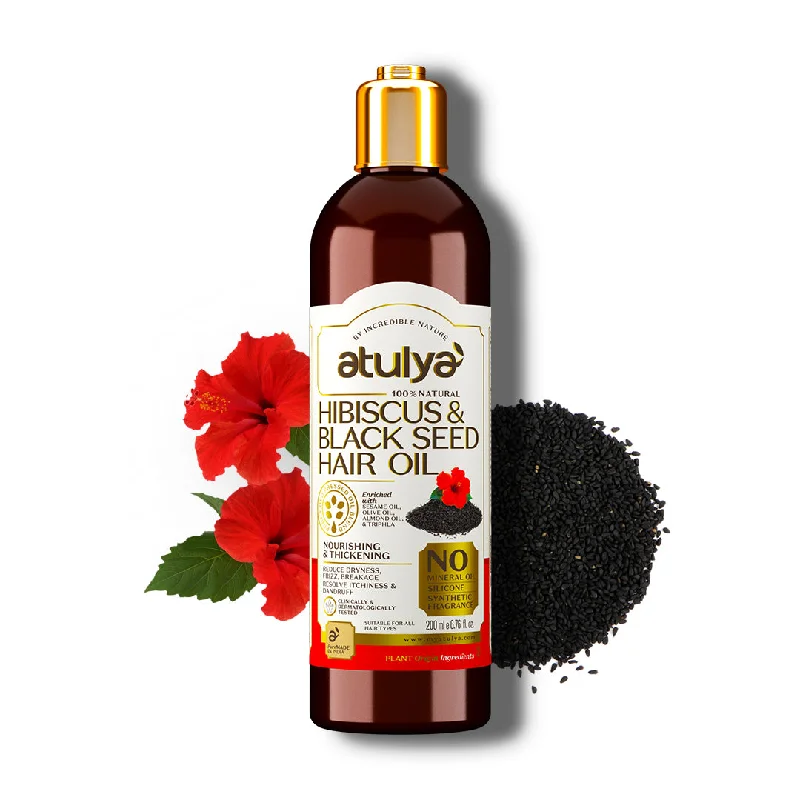 Hair care products for men-atulya Hibiscus & Black Seed Hair Oil - 200ml (Buy Any3 Products & Save Rs.300 Use code : RS300)