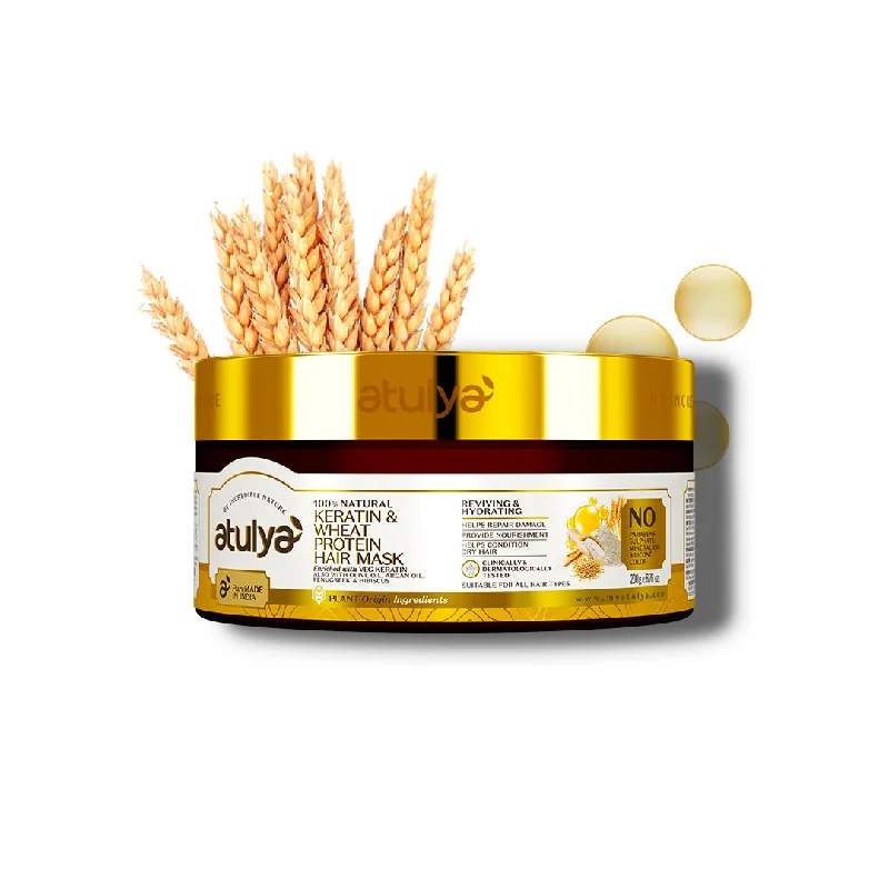 Best hair care for scalp hydration-atulya Keratin & Wheat Protein Hair Mask - 200gm (BUY2GET2)