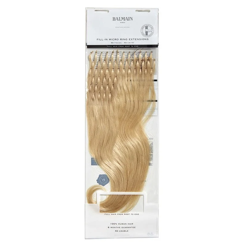 Texture cream-Balmain Fill-in Micro Ring Extensions Human Hair 40cm 50pcs