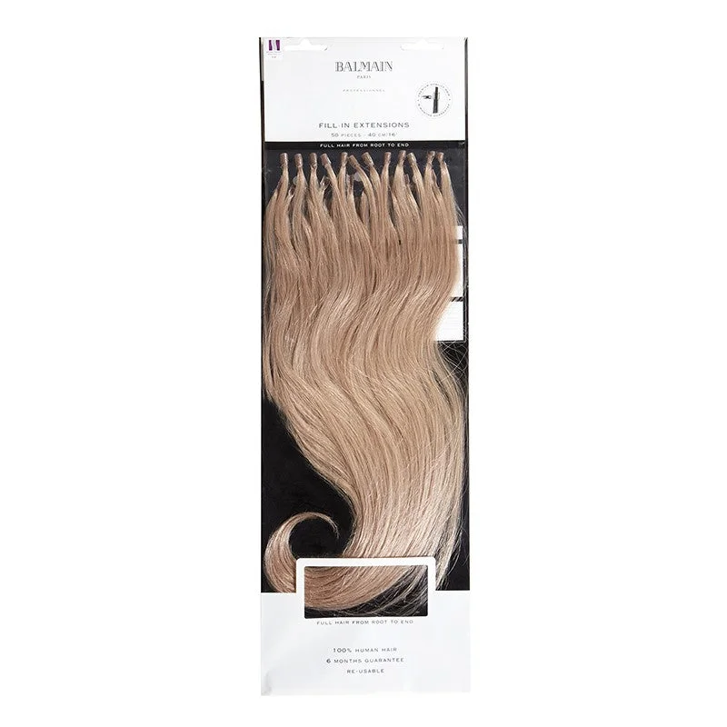 Hair slicker-Balmain Prebonded Fill-in Extensions Human Hair Natural Straight 40cm 50pcs