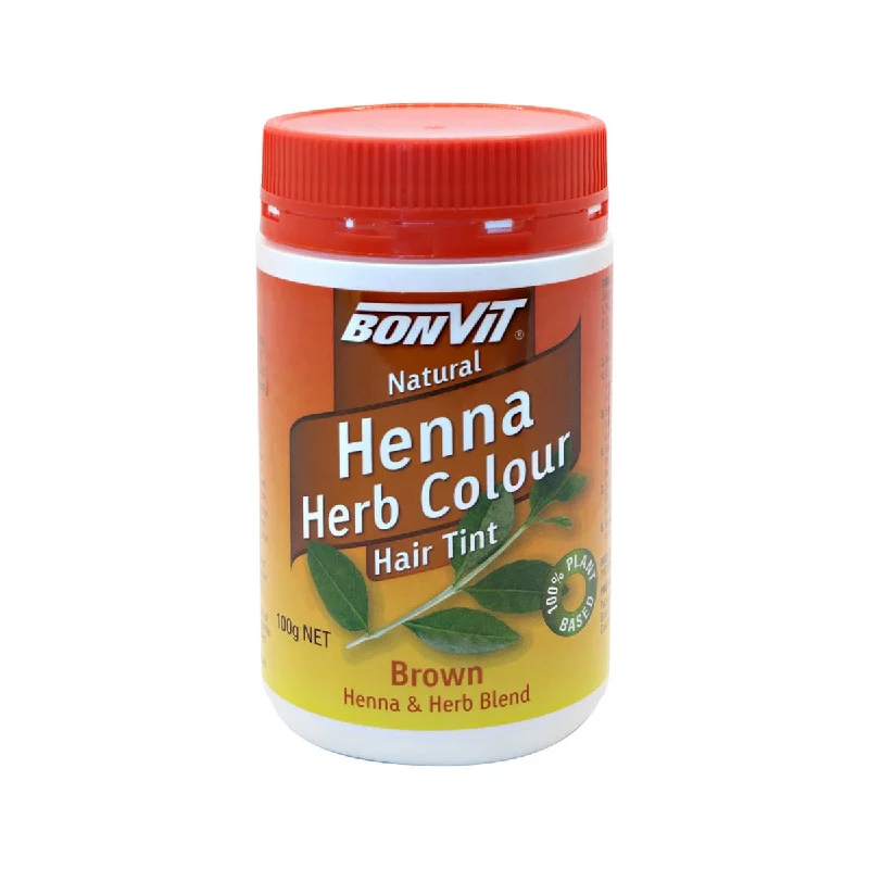 Hair renewal cream-BONVIT Natural Hair Tint Henna Herb Colour (Henna & Herb Blend) 100g Brown