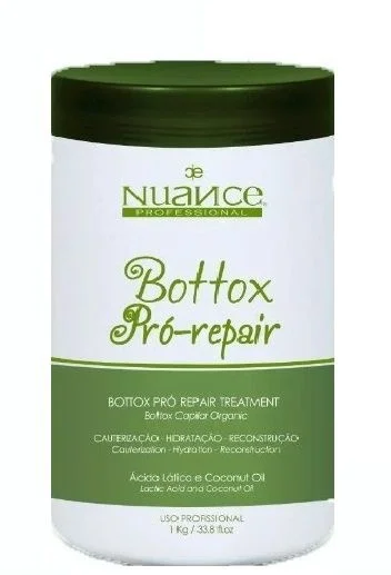 Best hair care for hair repair-Brazilian Cauter Organic Treatment Mask Bottox Pro Repair No Formol 1kg - Nuance