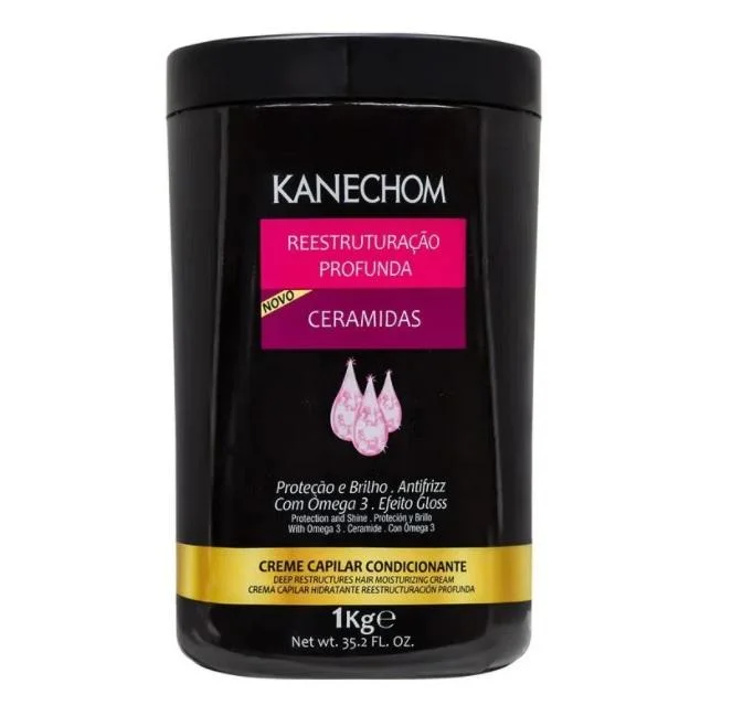 Organic hair care for hydration-Ceramidas Deep Restructuring Conditioning Anti Frizz Gloss Mask 1Kg - Kanechom