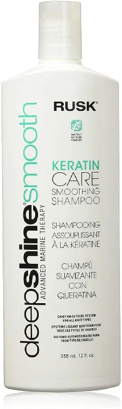 Hair primer-Rusk DeepShine Smoothing Keratin Care Shampoo 12 Oz