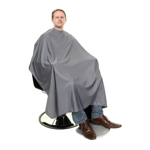 Hair reconstructor-Crewe Barbers Cape - Stud Fasten - Grey