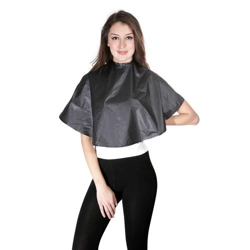 Extension conditioner-Crewe Plastic Shoulder Cape - Velcro Fasten - Black