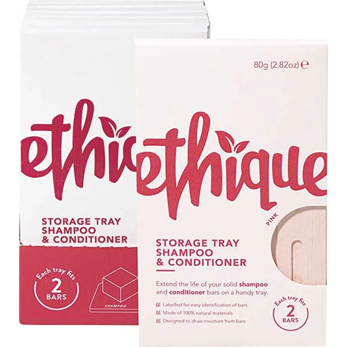 Smoothing lotion-Ethique Storage Tray Shampoo & Conditioner Pink x6