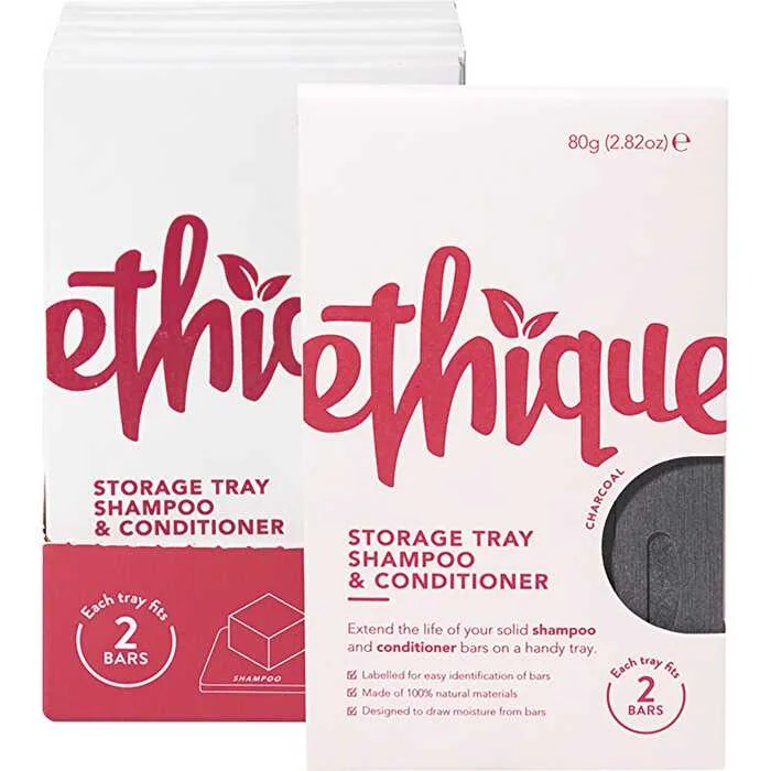 Hair dye-Ethique Storage Tray Shampoo & Conditioner Charcoal x6