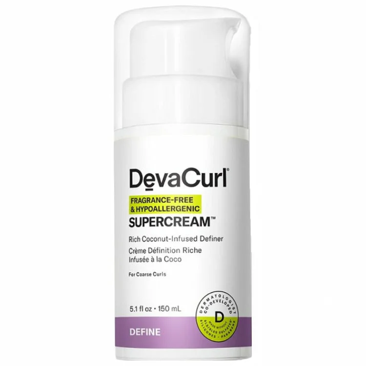 Natural hair care for hair hydration-Devacurl Supercream Fragrance Free 5.1 oz