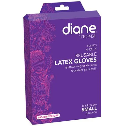 Dandruff shampoo-Diane Reusable Black Latex Gloves-Small 4pk