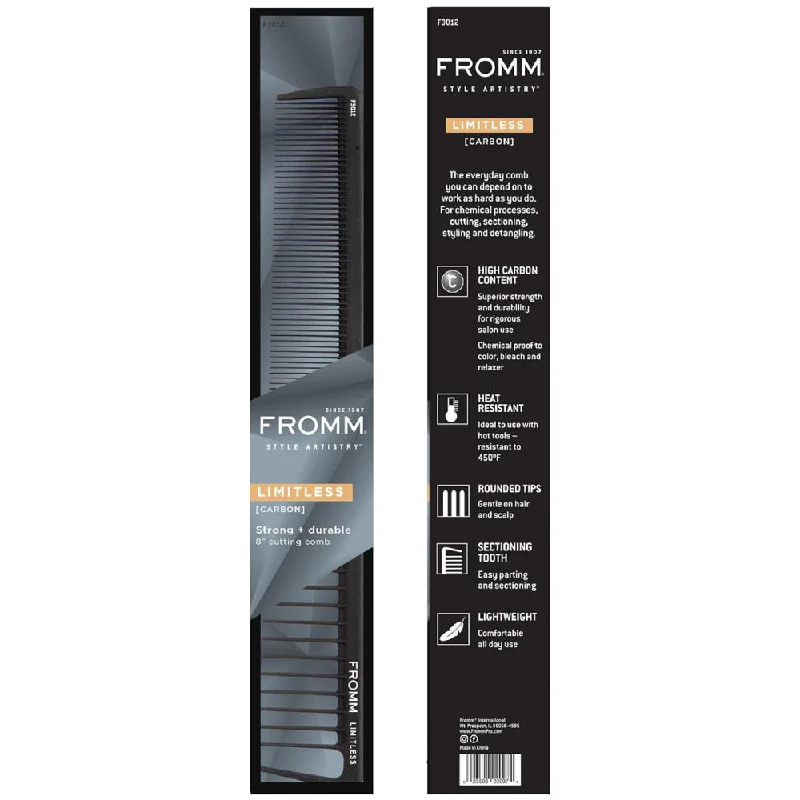 Shine spray-Fromm 8 Inch Carbon Cutting Comb