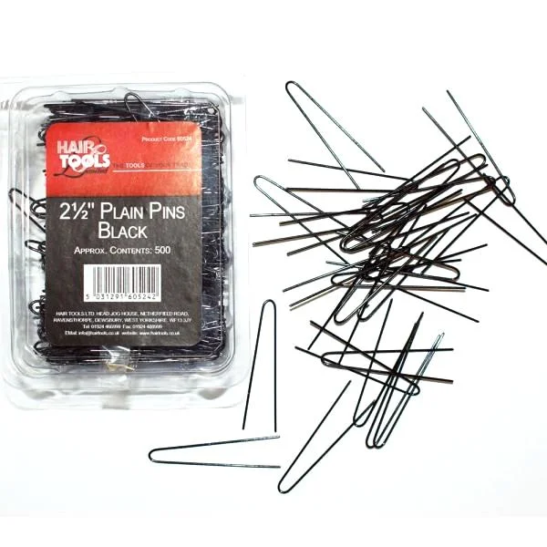 Hair Tools 2” Plain Pins Black (Box Of 500)