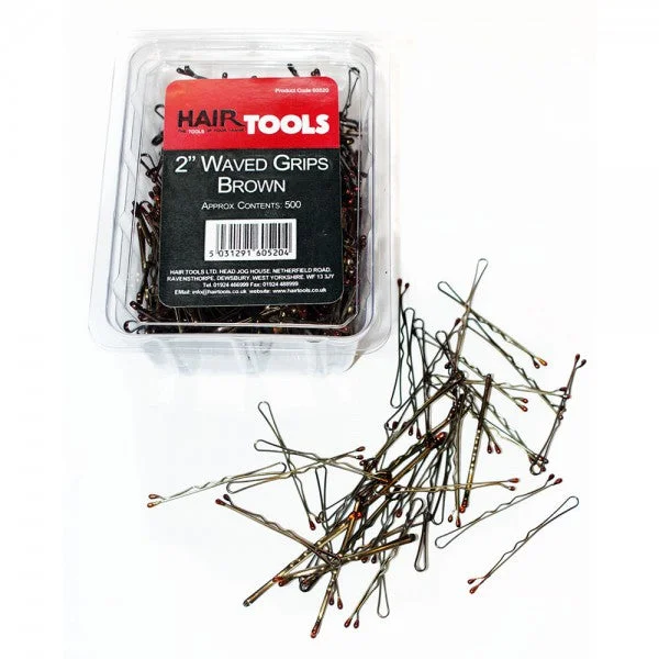 Hair Tools 2” Waved Grips Brown (Box Of 500)