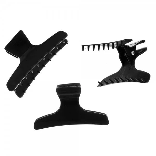 Hair illuminator-Hair Tools Butterfly Clamps Large Black